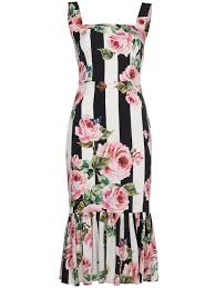 Dolce Gabbana Dolcegabbana Cloth Rose Print Dress Lace White Dress Sleeveless Floral Dress