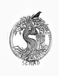 Tree Of Life With Ouroboros Snake Tattoo Ouroboros Tattoo Snake Tattoo Design Yggdrasil Tattoo