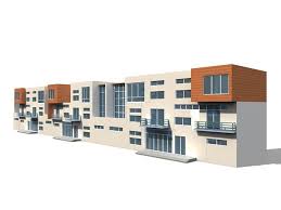 Modern Townhouse Building 3d Model Modern Townhouse Townhouse Designs Architecture Model
