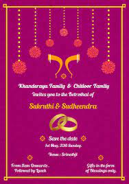If the one above is not the. Simple South Indian Ring Ceremony Invite Card Design Designed By Pr Cartoon Wedding Invitations Engagement Invitation Card Design Engagement Invitation Cards