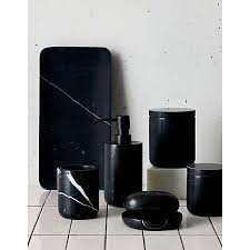 Un chandelier est en ors. Nexus Large Black Marble Canister Reviews Cb2 Marble Bath Marble Bathroom Accessories Modern Bathroom Accessories
