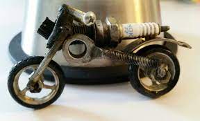 Spark Plug Motorcycle Scrap Metal Art Spark Plug Art Metal Art Welded