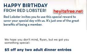 Red Lobster Birthday Freebie Hey It S Free Red Lobster Red Lobster Coupons Birthday Freebies