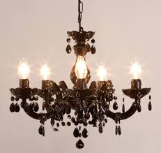 Lustre Baroque Avec Pampilles 5 Branches Acrylique Arabesque Lucide Lustre Baroque Lustre Baroque Noir Lustre