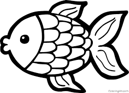 Color this picture of a goldfish. Simple Cute Goldfish Coloring Page Coloringall