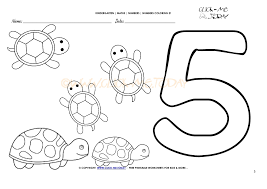 Number 5 color trace worksheet. Number Coloring Pages Number 5