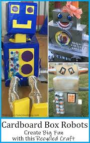 2 combining two cardboard boxes. Cardboard Box Robots There S Just One Mommy