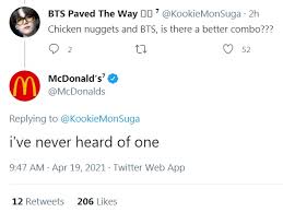 These bts mcdonald memes :joy: Mcdonald S Twitter Admin Is Having Way Too Much Fun With Bts Fans Right Now Koreaboo