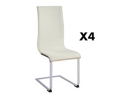 1.8 cm • dimensions assise : Lot De 4 Chaises Ayane Simili Pieds Chromes Chene