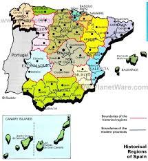 The map of spain in presented in a wide variety of map types and styles. Map Of Spain Historical Regions Planetware