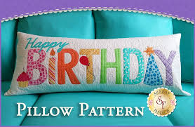 Happy Birthday Pillow Pattern Shabby Fabrics Pillow Pattern Pillows