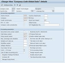 Enter Global Parameters For Company Code Oby6 Coding Global Organization Chart