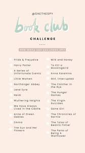 Book Club Challenge Book Club Books Book Club Book Challenge