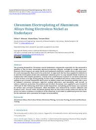 pdf chromium electroplating of aluminium alloys using