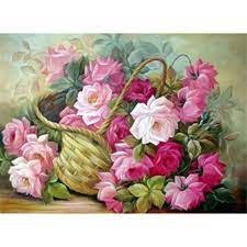 Rose in basket oil painting artists and painters: Flower Basket Picture Wall Decals 5d Diy Diamond Painting Buy 5d Diamond Painting Diy Painting By Numbers Diamond Painting Flowers Product On Alibaba Com