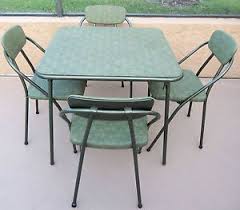 If you want a very basic folding card table, this could be a great option. Vintage 1950s Cosco Hamilton Folding Card Table 4 Chairs Set Midcentury Modern On Popscreen