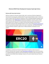 Ethereum Erc20 Token Development Company Crypto App Factory By Cryptoappfactory Issuu