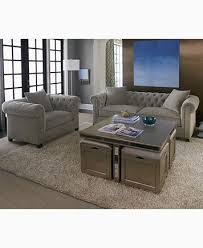 Ailey Cube Coffee Table With 4 Storage Ottomans Created For Macy S Macys Com Coffee Table Storage Ottoman Cube Coffee Table