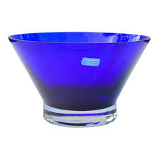 The cobalt blue crystal footed bowl is a gorgeous and functional award. Blue Crystal Bowl Chairish
