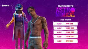 A travis scott cosmetic set was added in v12.00. Fortnite Astronomical Event With Travis Scott Date Time And Information London Evening Standard Evening Standard