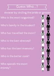 I give the questions to the bg in advance, and ask them to check off and answer the . Four Free Printable Wedding Table Games Bride Groom Direct Blog