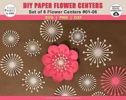 Svg Paper Flower Centers Paper Flower Centres Svg Png Dxf Etsy Paper Flower Template Flower Template Paper Flowers