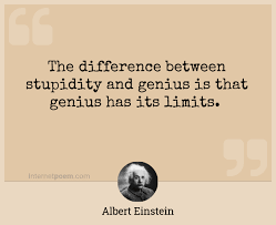 Never argue with stupid people, they will drag you down to their level and then beat you with experience. The Difference Between Stupidity And Genius Is That Genius Has Its Limits
