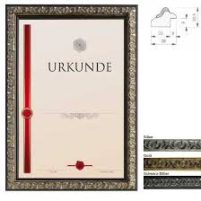 Mira Barockrahmen Remelfing Mit Urkunden Selber Gestalten 21x29 7 Cm Din A4 Schwarz Silber Diplom Rahmen Urkunde Barockrahmen