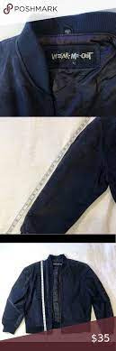 Vintage U2 Wear Me Out Leather Jacket Really Good Condition Navy Blue Bomber Jacket Heavy Duty Lined Denim Jacket Lightweight Bomber Jacket Leather Jacket