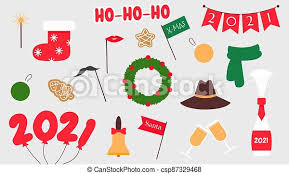 I dette innlegget ser vi på. Decorative New Year Photo Props Set Merry Christmas Party Decorative Items For A Fun Party Or New Year S Party Photo Booth Canstock