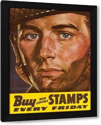 Amazon.com: Rex Woods 36x48 Huge Black Modern Framed Art Print Titled: Buy  War Savings Stamps Every Friday: Posters & Prints