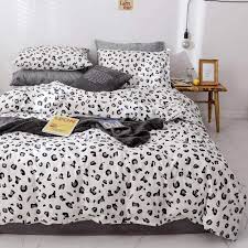 Snow leopard cub with fairy wings wearing glasses pink duvet cover. Amazon Com Layenjoy Leopard Duvet Cover Set Twin 100 Cotton Bedding Black Gray Safari Cheetah Print On White 1 Animals Comforter Cover With Zipper Closure 2 Pillowcases For Kids Teens Boys Girls Kitchen