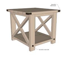 Rustic X End Table Woodworking Furniture Plans Rustic End Tables Diy End Tables