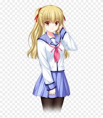 Blonde anime girls are essential in anime and they carry a certain essence about them that we margery's hair is a darker golden blonde that extends down to her calves and is pulled up into a high. Yusa Blonde Anime Girl Pigtails Hd Png Download 424x920 4793795 Pngfind