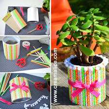 Diy Cache Pot Recup Pailles Bricolage Pour Maitresse Craft Diy Bricolage