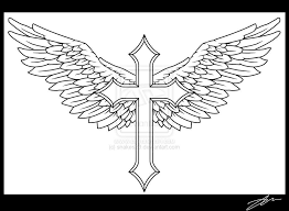 A cross with wings tattoo. Pin On Tattoos On Neck
