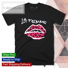 La Femme Slogan Print Lip Shirt