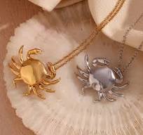 Little Crab Pendant Necklace Cute Tarnish Free 18K Gold Plated Decoration  Silver Color 316L Stainless Steel Jewelry - AliExpress