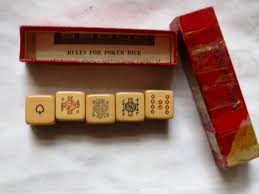 Dice poker is played with five dice, which have different figures. Poker Dice Vintage Celluloid By K C Ltd London 1950 S 60 S Vees Cave