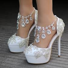 Rhinestone Sandals Pumps Shoes Women Sweet Luxury Platform Wedges Shoes Wedding High Heels Wedding Shoes Heels Wedge Wedding Shoes Wedding High Heels