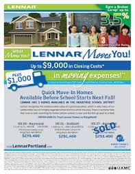 For Sale Available Through Lennar Portland Division Office Quick Move In Ready Homes At Green Gables Real Estate Flyers Real Estate Sales Moving Expenses