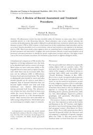Pica A Review Of Recent Assessment And Treatment Procedures