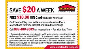 Our Value Place Coupon Can Save You 20 A Week On Value Place Hotels And Free Gift Card Call Us For For Your Con Travel Weekly Weekly Hotels Hotel Place