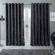 At dunelm, we have an extensive range of over 800 ready made curtains in a variety of designs and colours, from stylish blackout curtains for a perfect night's sleep to classic grey curtains for that perfect finishing touch. Sienna Pair Crush Crushed Velvet Curtains Fully Lined Eyelet Charcoal Dark Grey Ebay