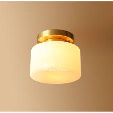 Our schoolhouse flush mount ceiling light mimics the by gone ara of the retro schoolhouse. Polished Brass Ceiling Lights Modern Commercial Lighting Fixtures Hallway Round Small Glass Semi Flush