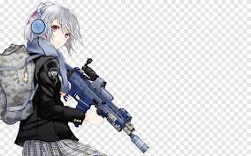 1920x1080 anime girls guns m200 original characters red eyes rifles sniper snipers twintails upscaled weapons white hair. Anime Female Girls With Guns Firearm Anime Manga Cartoon Png Pngegg