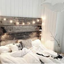 Light Up Reclaimed Wood Headboard Makes The Bed Cozier Rustic Bedroom Home Home Bedroom