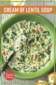 Cream Of Lentil Soup Recipe Lentil Soup Recipes Recipes Soup Recipes