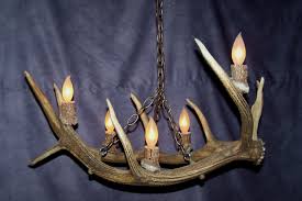 Real Antler Montana Elk Chandelier 5 Lights Deer Lamps By Cdn Special Ebay