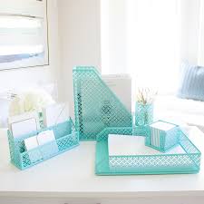 Fine pieces of leather artwork with simple, clean lines are stately and refined; Aqua Teal 5 Piece Cute Desk Organizer Set Desk Organizers And Accessories For Women Cute Office Desk Accessories Desktop Organization Walmart Com Desk Organizer Set Cute Desk Organization Desk Accessories Office